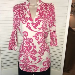 Brand new Boutique Brand pink & white tunic! Sz L